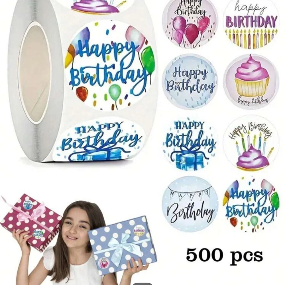 Happy Birthday Sticker Roll - Multicolor